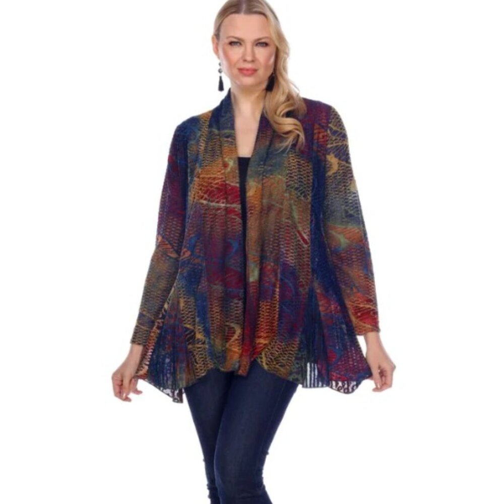 Kamana Women's Bohemian Rhapsody Open Front Cardigan - M